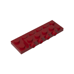 87609 | Plate, Modified 2 x 6 x 2/3 with 4 Studs on Side