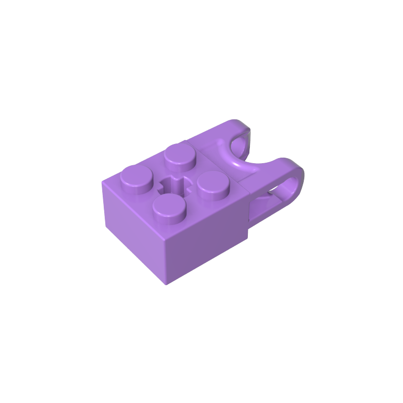 67696 | Technical Brick Modified 2 x 2 with Ball Socket and Axle Hole - Angled Forks with Round Ends and Open Sides