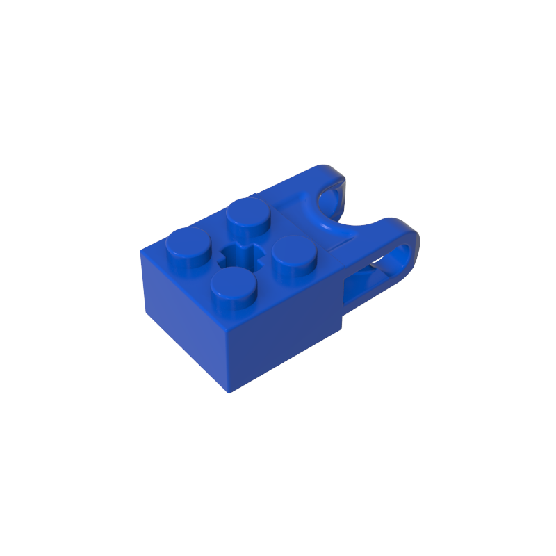 67696 | Technical Brick Modified 2 x 2 with Ball Socket and Axle Hole - Angled Forks with Round Ends and Open Sides