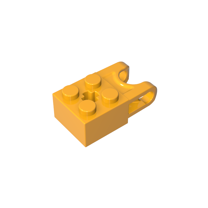 67696 | Technical Brick Modified 2 x 2 with Ball Socket and Axle Hole - Angled Forks with Round Ends and Open Sides