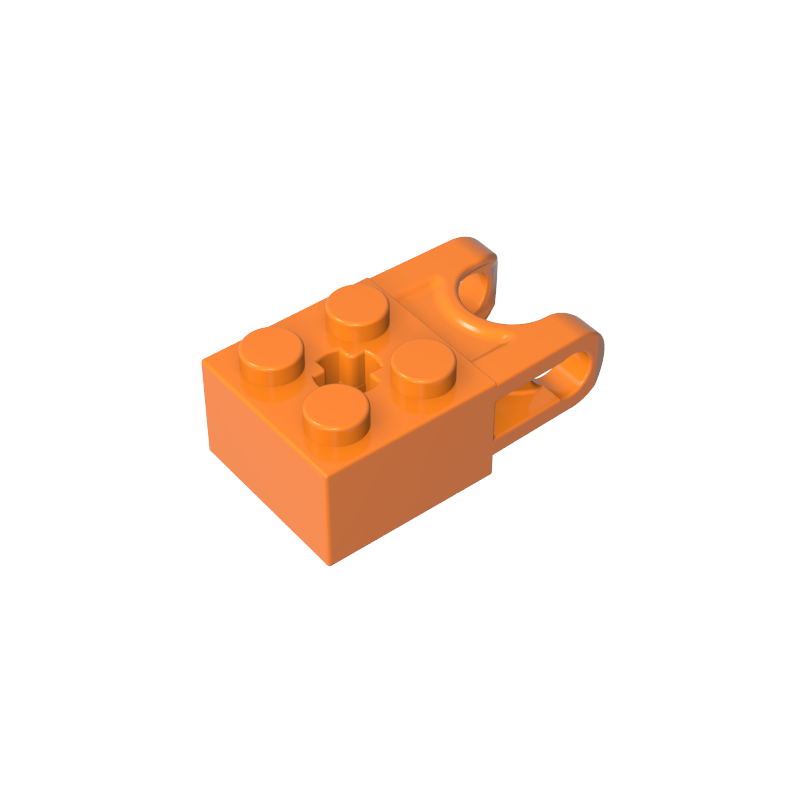 67696 | Technical Brick Modified 2 x 2 with Ball Socket and Axle Hole - Angled Forks with Round Ends and Open Sides