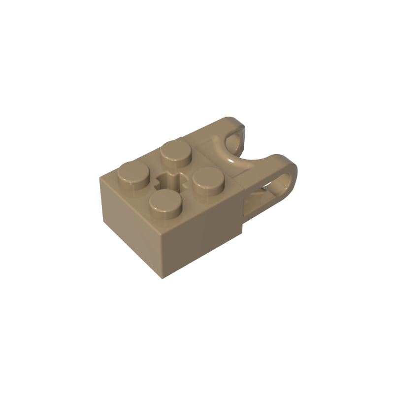 67696 | Technical Brick Modified 2 x 2 with Ball Socket and Axle Hole - Angled Forks with Round Ends and Open Sides