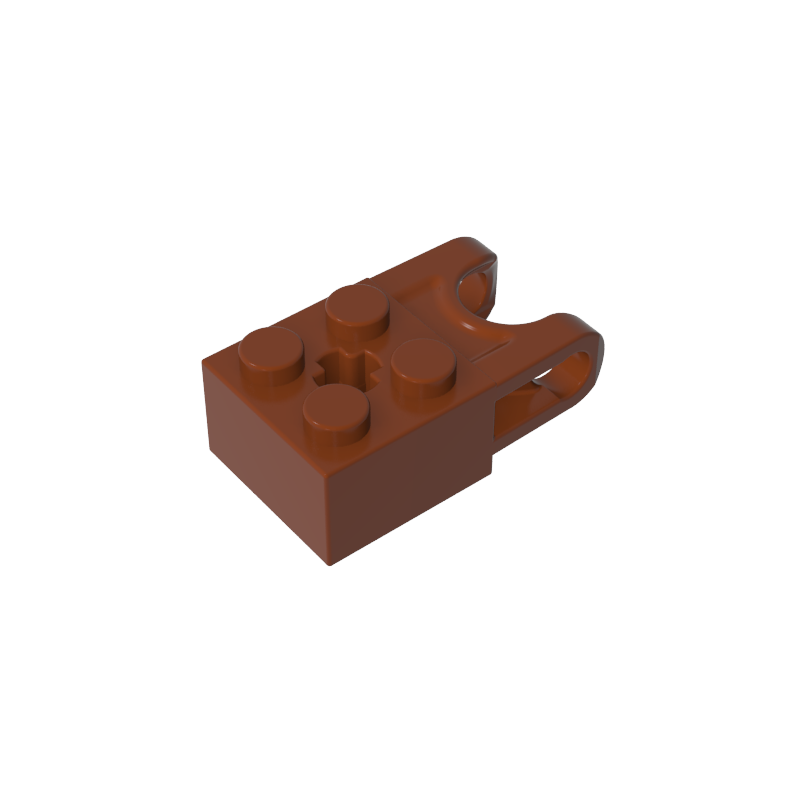 67696 | Technical Brick Modified 2 x 2 with Ball Socket and Axle Hole - Angled Forks with Round Ends and Open Sides