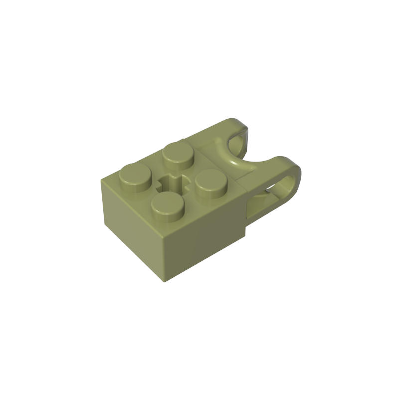 67696 | Technical Brick Modified 2 x 2 with Ball Socket and Axle Hole - Angled Forks with Round Ends and Open Sides