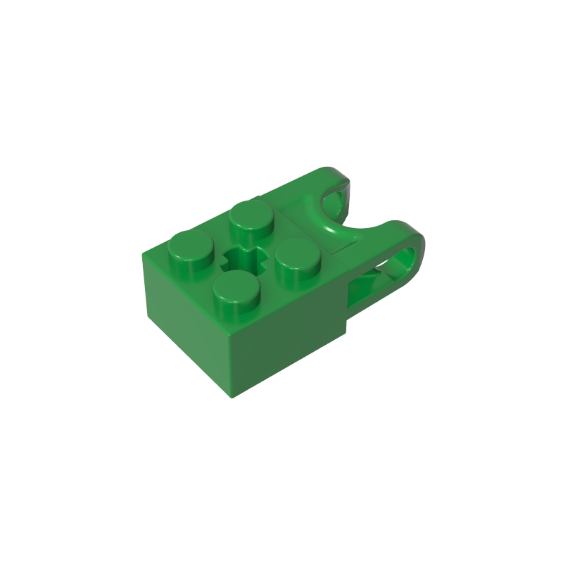 67696 | Technical Brick Modified 2 x 2 with Ball Socket and Axle Hole - Angled Forks with Round Ends and Open Sides