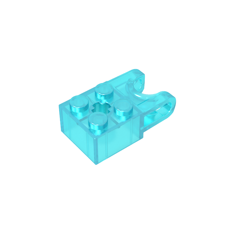 67696 | Technical Brick Modified 2 x 2 with Ball Socket and Axle Hole - Angled Forks with Round Ends and Open Sides