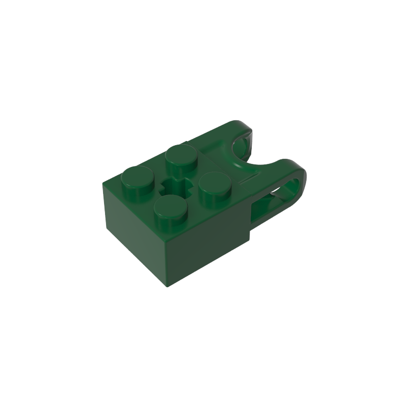 67696 | Technical Brick Modified 2 x 2 with Ball Socket and Axle Hole - Angled Forks with Round Ends and Open Sides