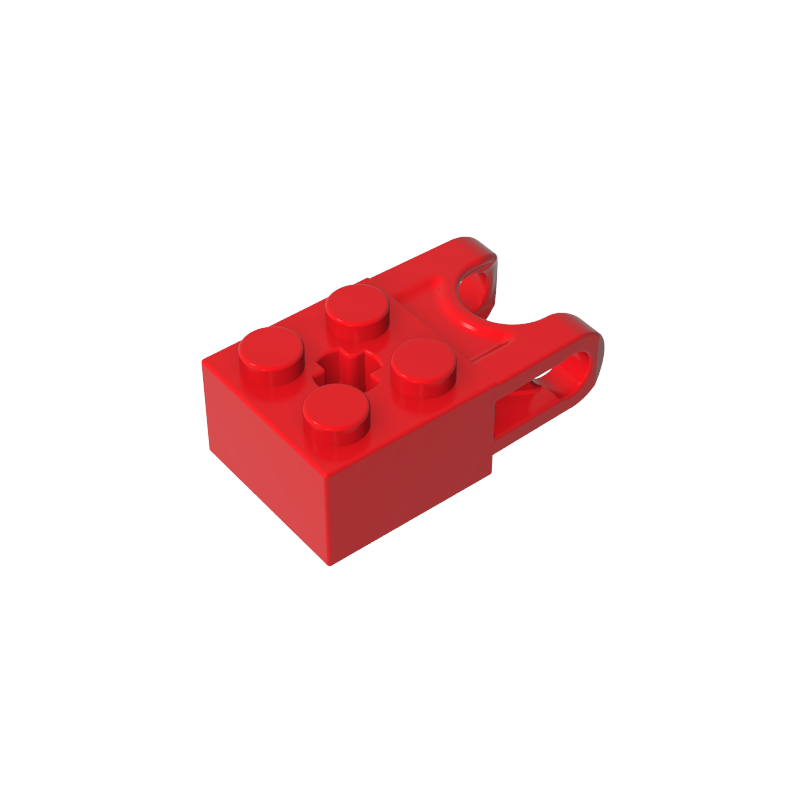 67696 | Technical Brick Modified 2 x 2 with Ball Socket and Axle Hole - Angled Forks with Round Ends and Open Sides