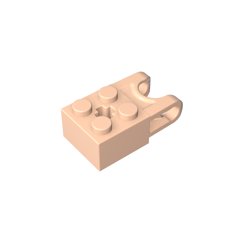 67696 | Technical Brick Modified 2 x 2 with Ball Socket and Axle Hole - Angled Forks with Round Ends and Open Sides