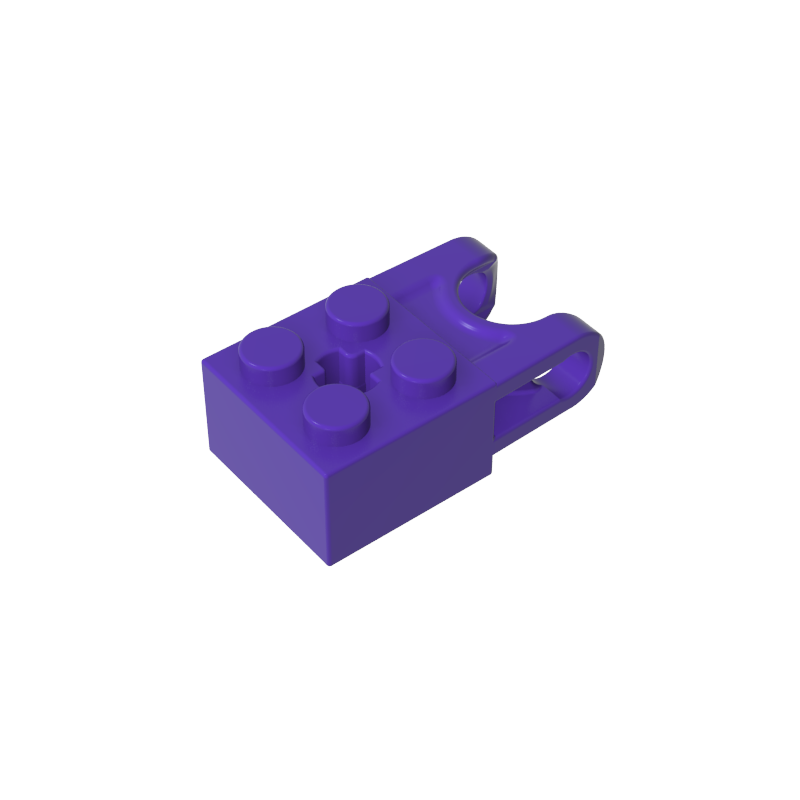 67696 | Technical Brick Modified 2 x 2 with Ball Socket and Axle Hole - Angled Forks with Round Ends and Open Sides