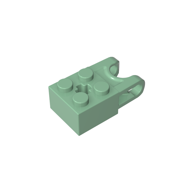 67696 | Technical Brick Modified 2 x 2 with Ball Socket and Axle Hole - Angled Forks with Round Ends and Open Sides