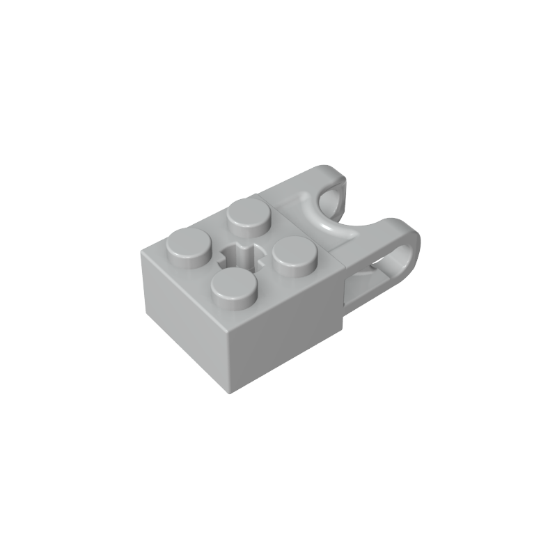 67696 | Technical Brick Modified 2 x 2 with Ball Socket and Axle Hole - Angled Forks with Round Ends and Open Sides