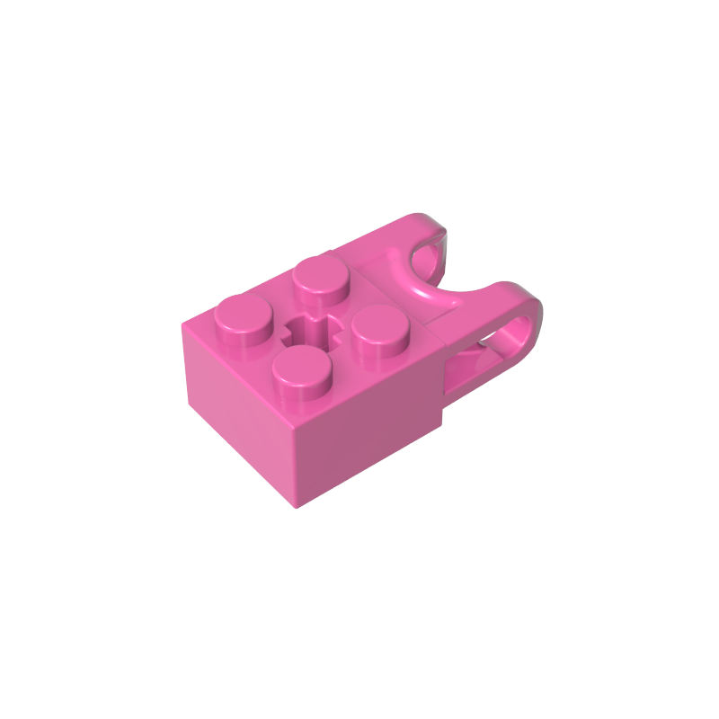 67696 | Technical Brick Modified 2 x 2 with Ball Socket and Axle Hole - Angled Forks with Round Ends and Open Sides