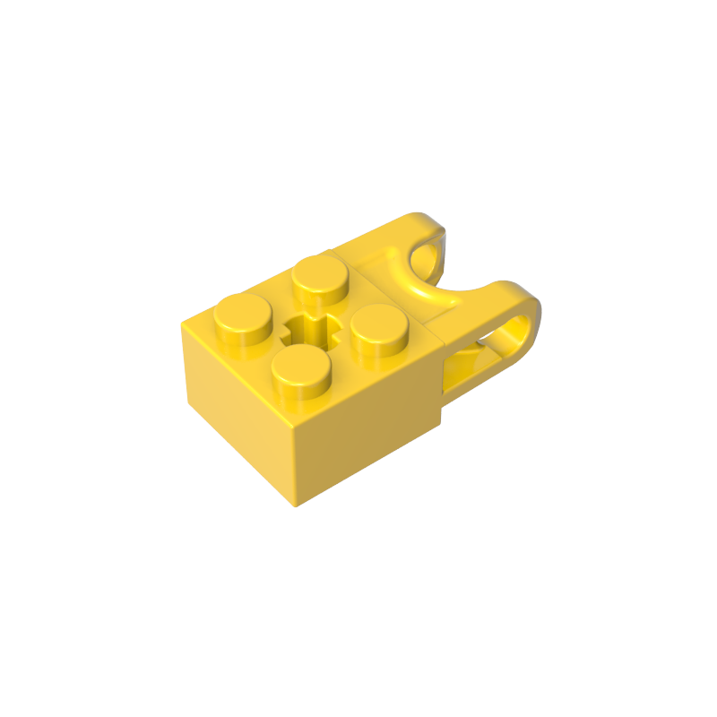 67696 | Technical Brick Modified 2 x 2 with Ball Socket and Axle Hole - Angled Forks with Round Ends and Open Sides
