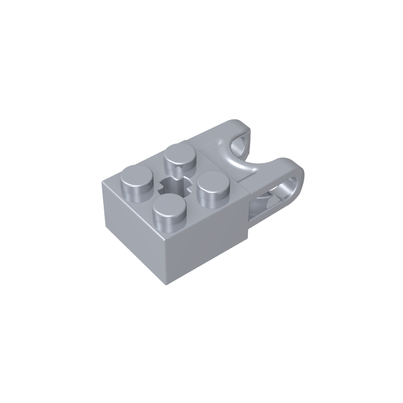 67696 | Technical Brick Modified 2 x 2 with Ball Socket and Axle Hole - Angled Forks with Round Ends and Open Sides