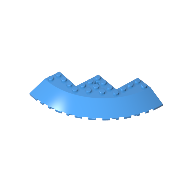58846 | Brick, Round Corner 10 x 10 with Slope 33 Edge, Axle Hole, Facet Cutout
