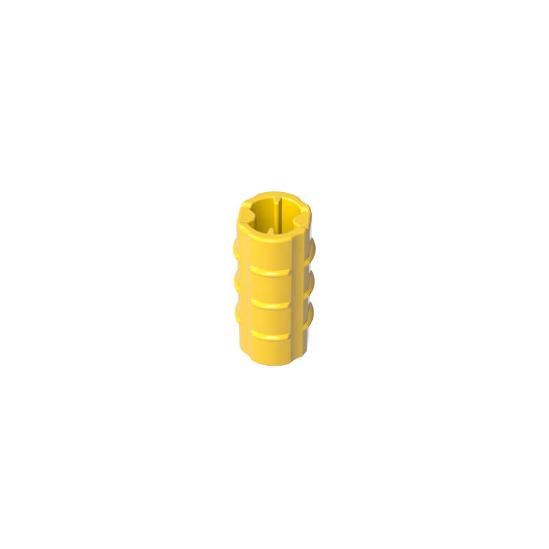 6538b | Technical Axle Connector 2L (Ridged with + Hole + Orientation)