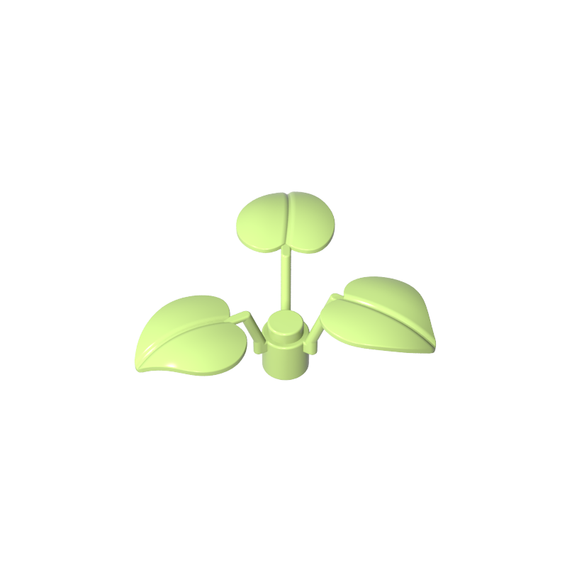 6255 | Plant Stem with Stud and 3 Large Leaves