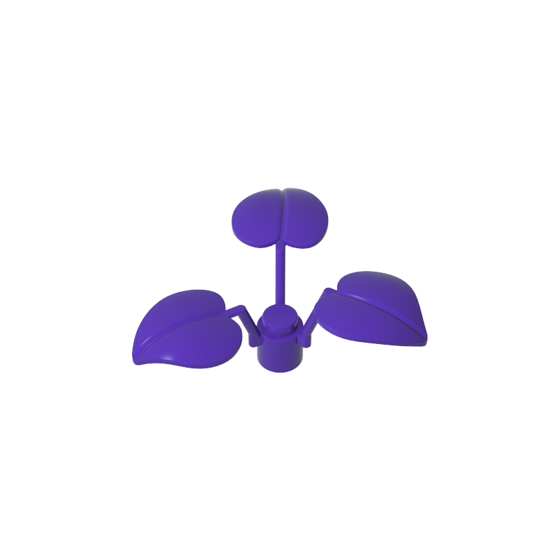 6255 | Plant Stem with Stud and 3 Large Leaves