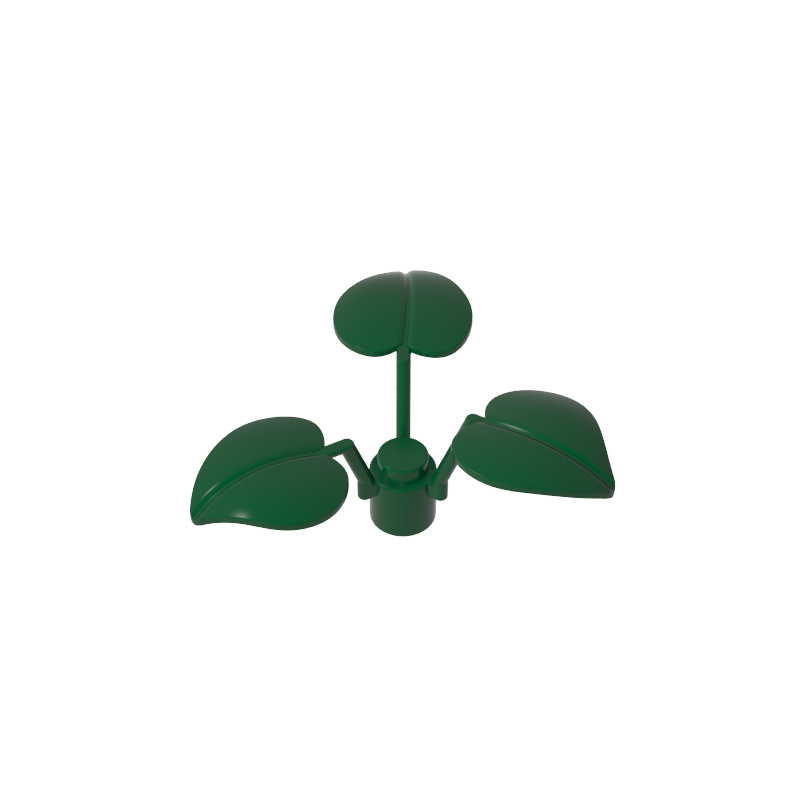 6255 | Plant Stem with Stud and 3 Large Leaves