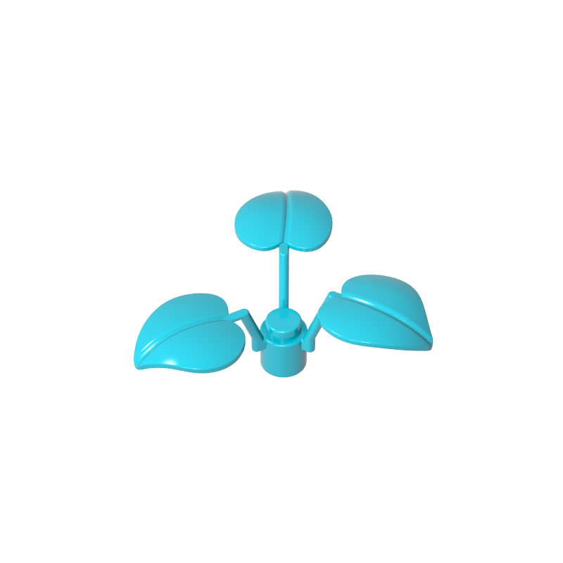 6255 | Plant Stem with Stud and 3 Large Leaves
