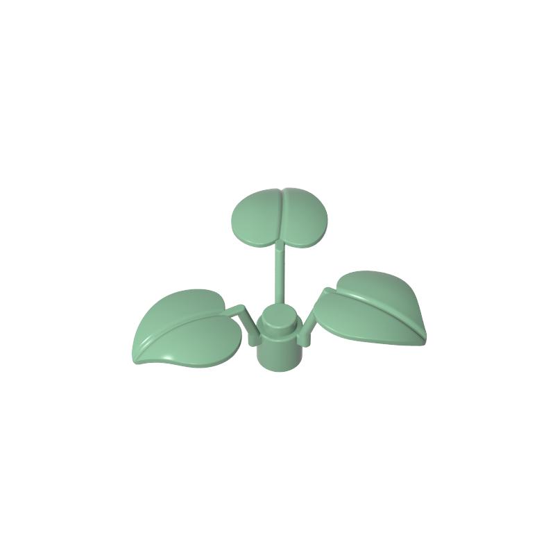 6255 | Plant Stem with Stud and 3 Large Leaves