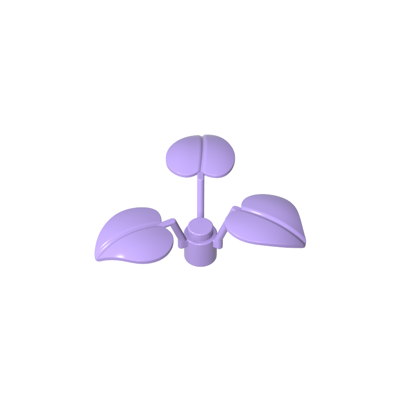 6255 | Plant Stem with Stud and 3 Large Leaves