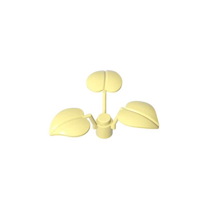 6255 | Plant Stem with Stud and 3 Large Leaves