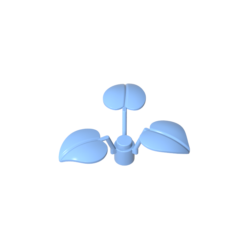 6255 | Plant Stem with Stud and 3 Large Leaves