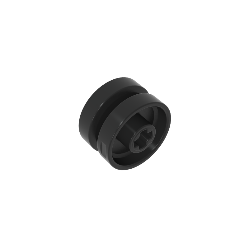 18976 | Wheel 18mm D. x 12mm with Axle Hole and Stud, Solid Brake Rotor Lines