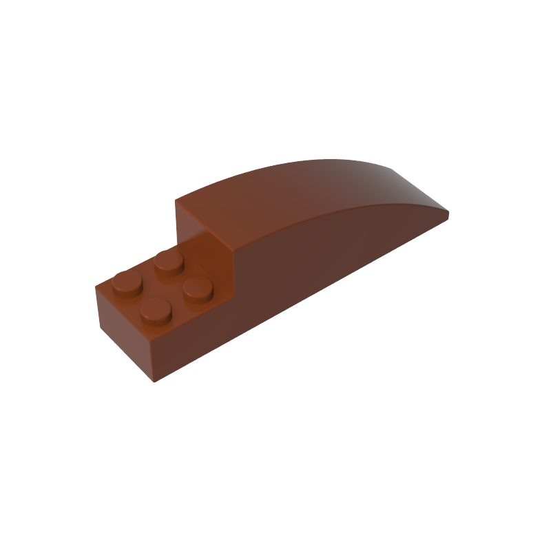 41766 | Slope, Curved 8 x 2 x 2 with 4 Recessed Studs