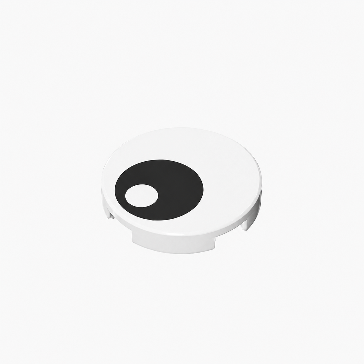 14769p01 | Tile, Round 2 x 2 with Bottom Stud Holder with Black Eye with Pupil Pattern