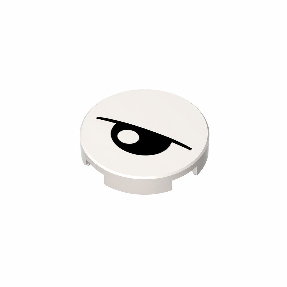 14769p0d | Tile, Round 2 x 2 with Bottom Stud Holder with Eye and Eyelid Pattern