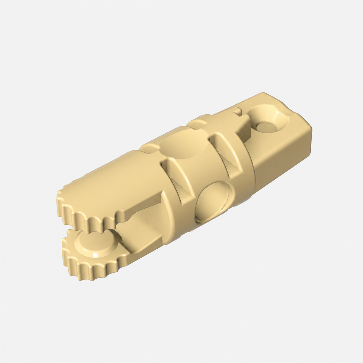 30554b | Hinge Cylinder 1 x 3 Locking with 1 Finger and 2 Fingers on Ends, without Hole