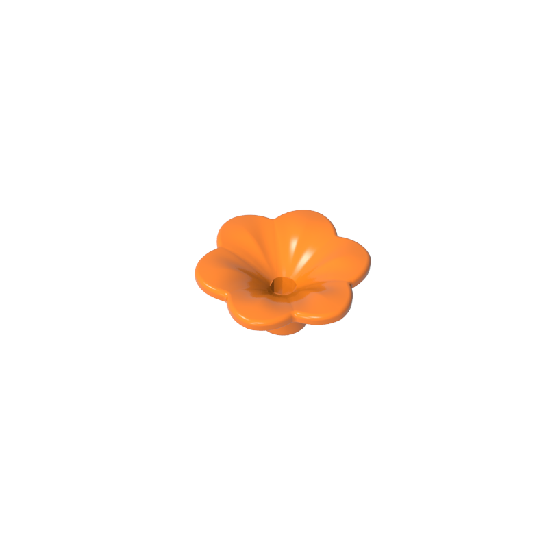 93081d | Friends Accessories Flower with 6 Rounded Petals and Pin