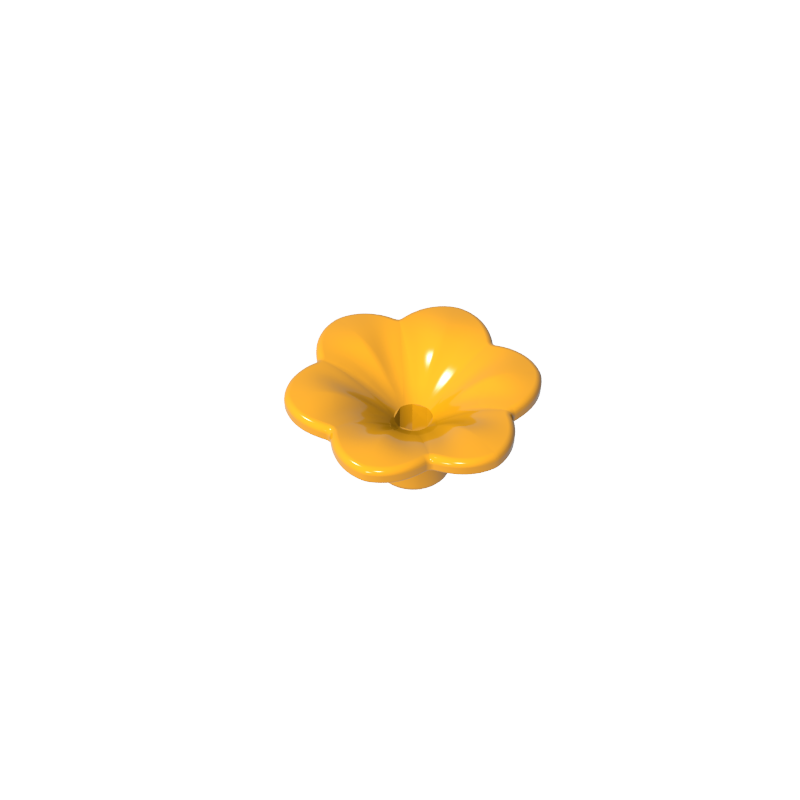 93081d | Friends Accessories Flower with 6 Rounded Petals and Pin