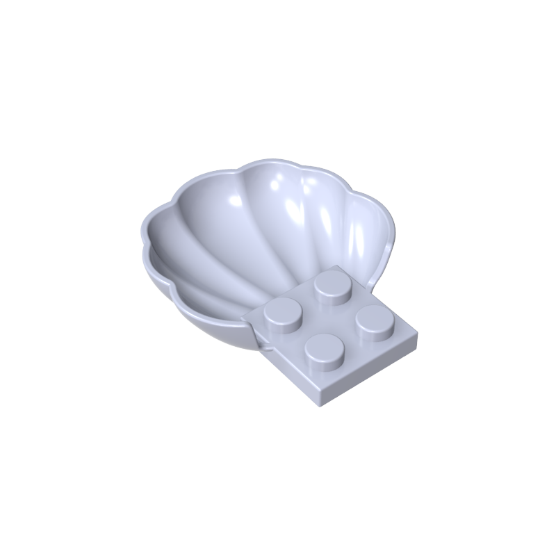 18970 | Clam / Scallop Shell with 4 Studs