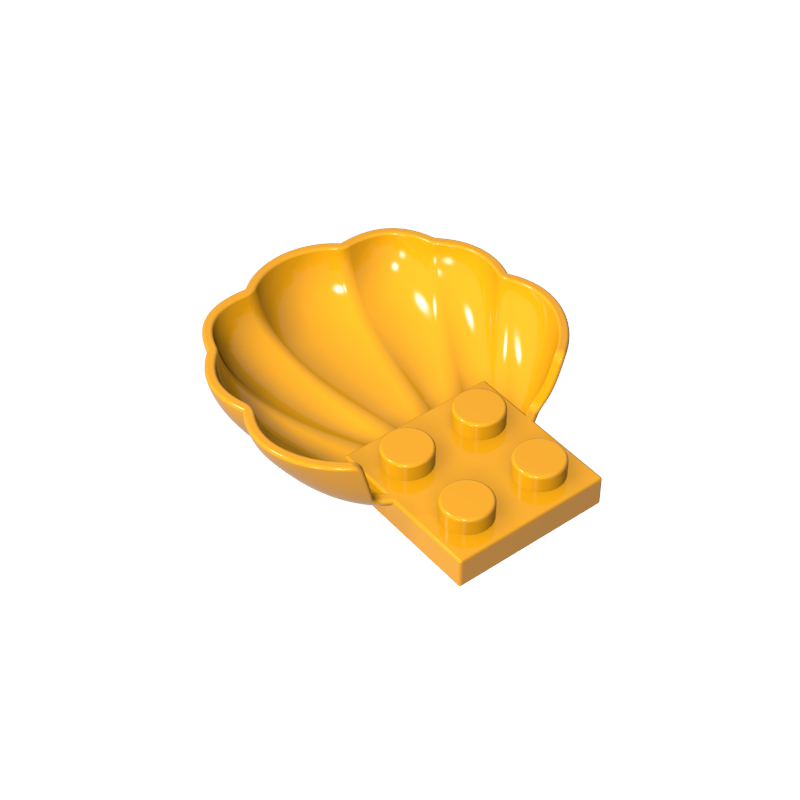 18970 | Clam / Scallop Shell with 4 Studs