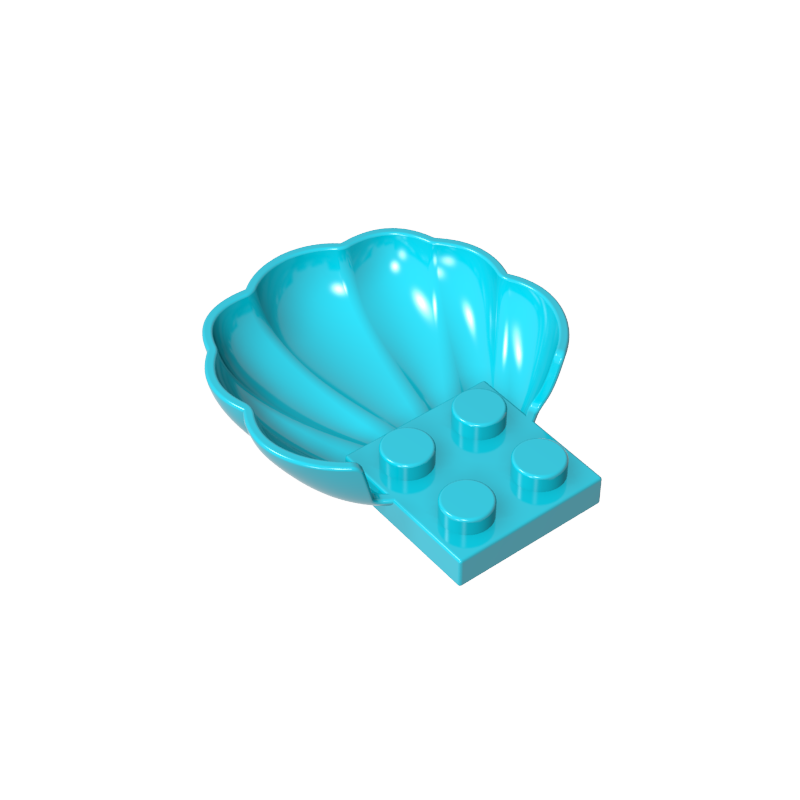 18970 | Clam / Scallop Shell with 4 Studs