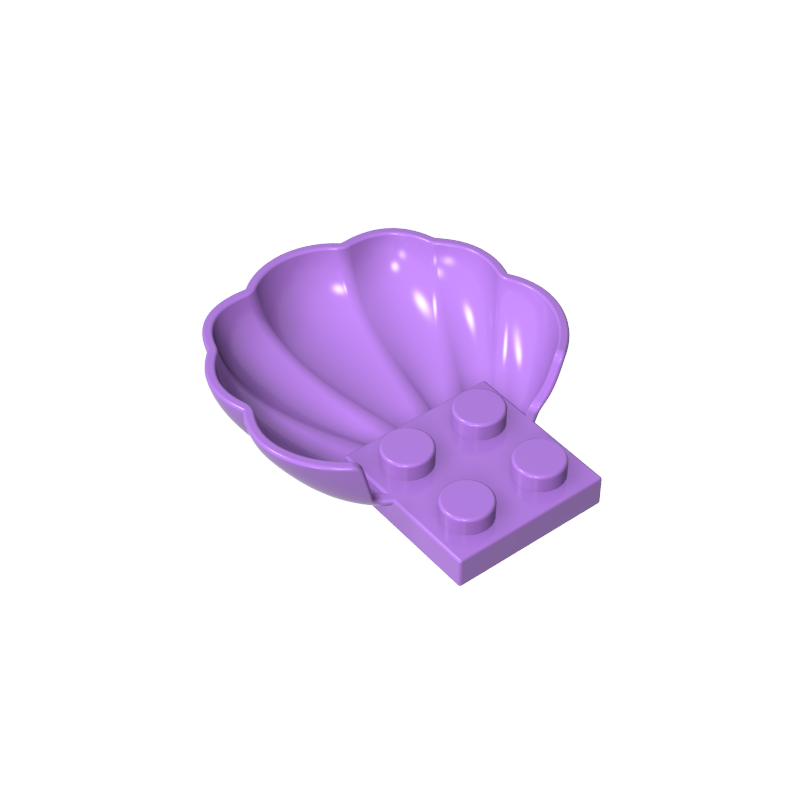 18970 | Clam / Scallop Shell with 4 Studs