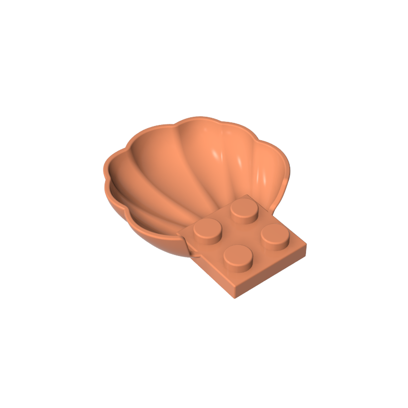 18970 | Clam / Scallop Shell with 4 Studs