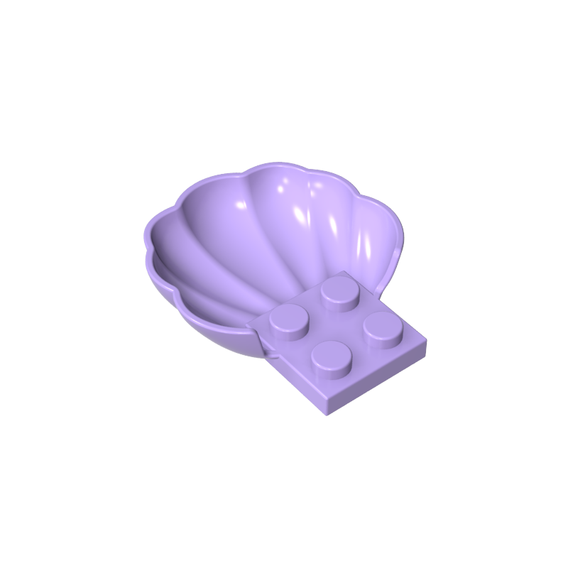 18970 | Clam / Scallop Shell with 4 Studs