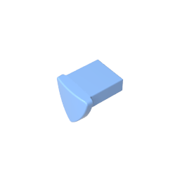 35463 | Tile, Modified 1 x 1 with Tooth / Ear Vertical, Triangular
