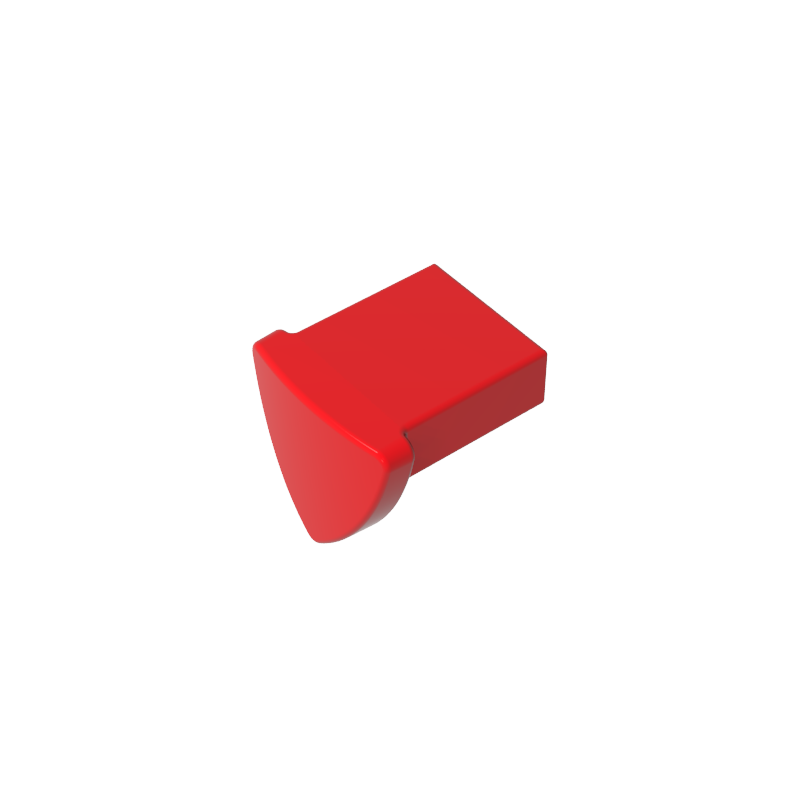 35463 | Tile, Modified 1 x 1 with Tooth / Ear Vertical, Triangular