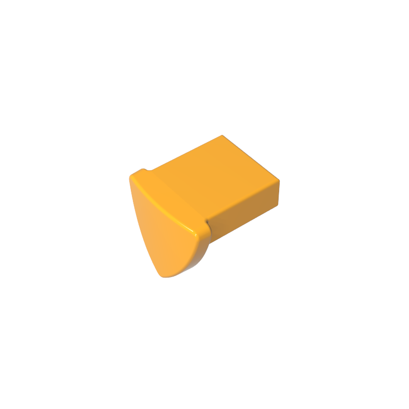 35463 | Tile, Modified 1 x 1 with Tooth / Ear Vertical, Triangular