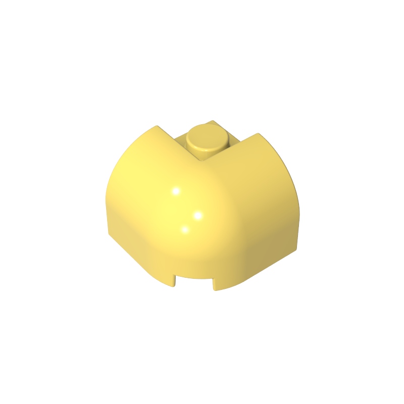 67810 | Slope, Curved 2 x 2 x 1 1/3 Corner Round with Recessed Stud