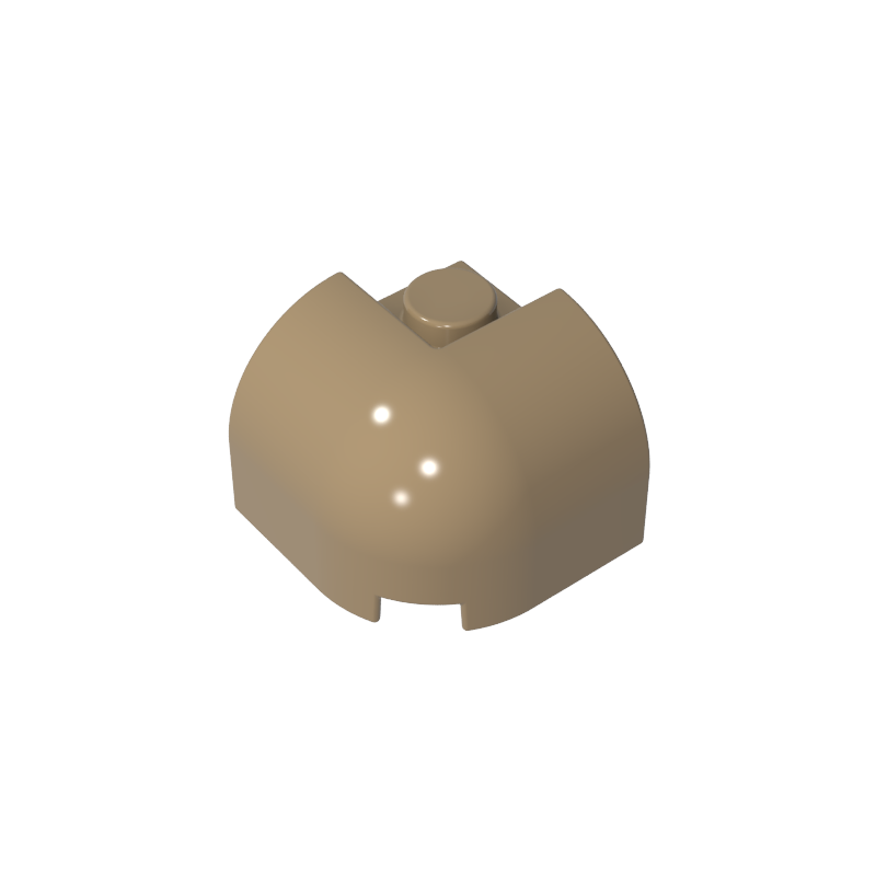 67810 | Slope, Curved 2 x 2 x 1 1/3 Corner Round with Recessed Stud
