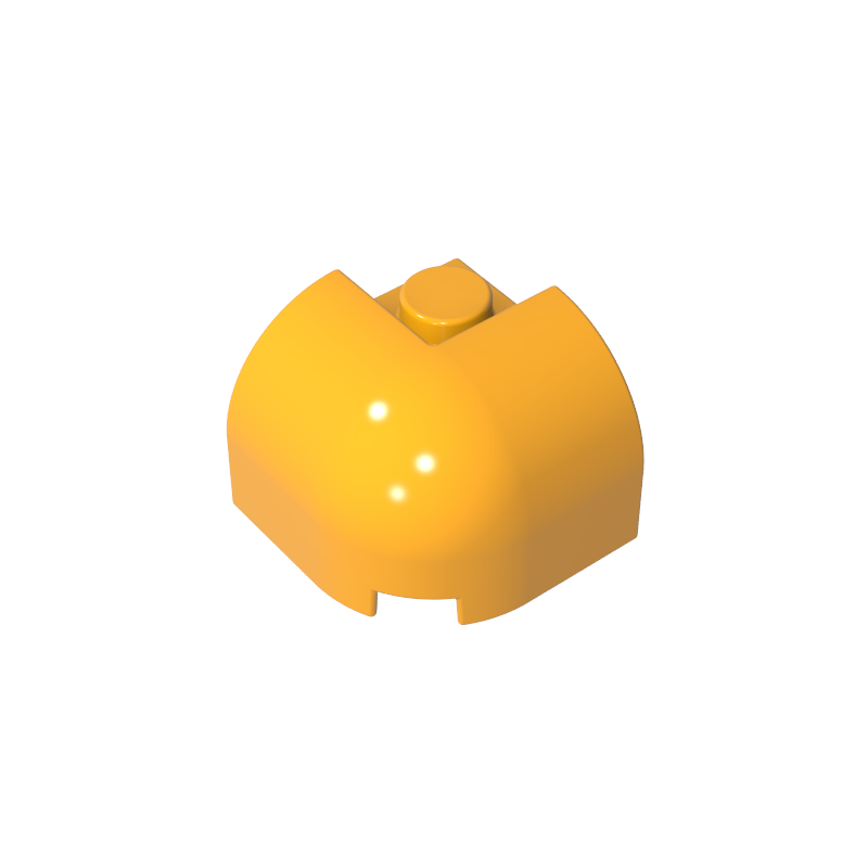67810 | Slope, Curved 2 x 2 x 1 1/3 Corner Round with Recessed Stud