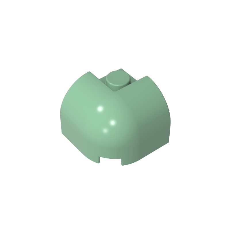 67810 | Slope, Curved 2 x 2 x 1 1/3 Corner Round with Recessed Stud