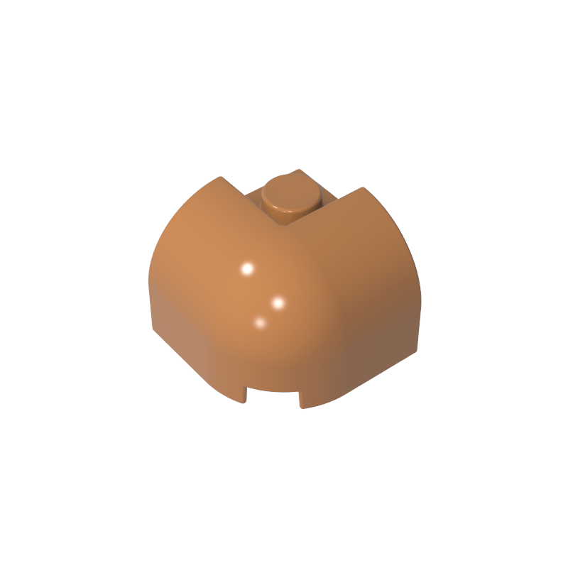 67810 | Slope, Curved 2 x 2 x 1 1/3 Corner Round with Recessed Stud